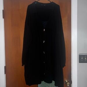 ASOS black long sleeve dress. Deep vneck.